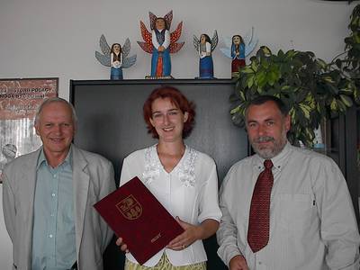 od lewej: zastpca burmistrza, Wadysaw Czarnowski, mianowana Danuta Jaroszewska, burmistrz Brus, Jerzy Fijas