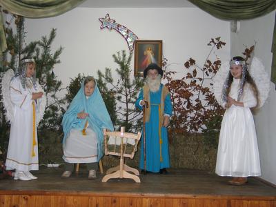 Maria i Jzef w otoczeniu aniow