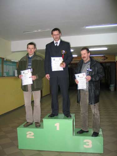 Zwycizcy w kat. indywidualnej. Od lewej: Jacek Pestka, Ireneusz rejkowski i Piotr Kulesza.